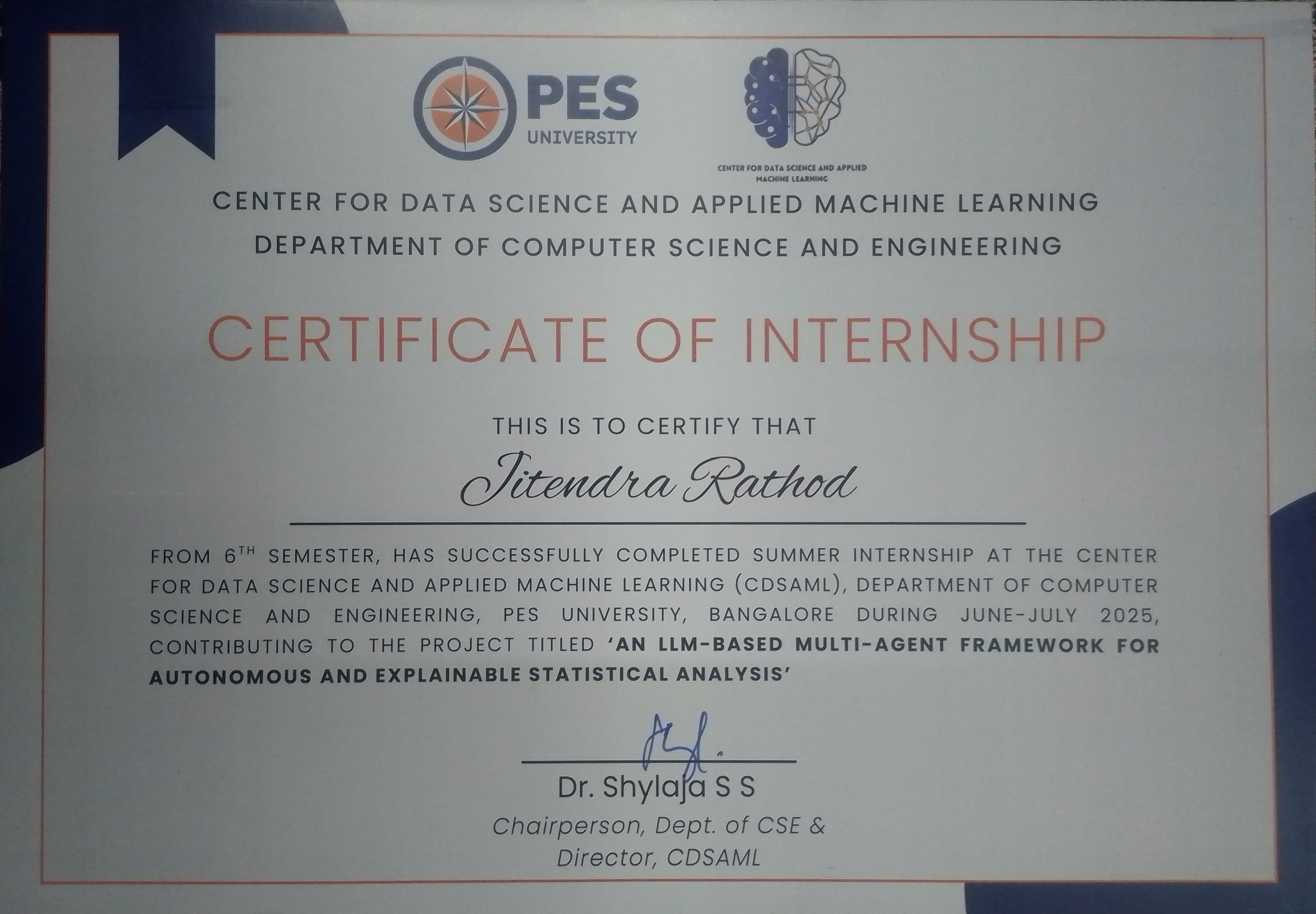 Research Intern At CDSAML