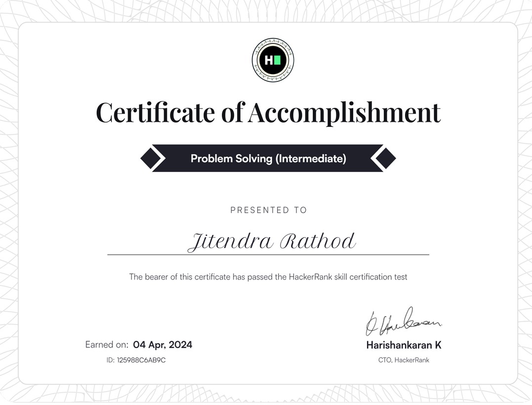 Problem Solving Intermediate